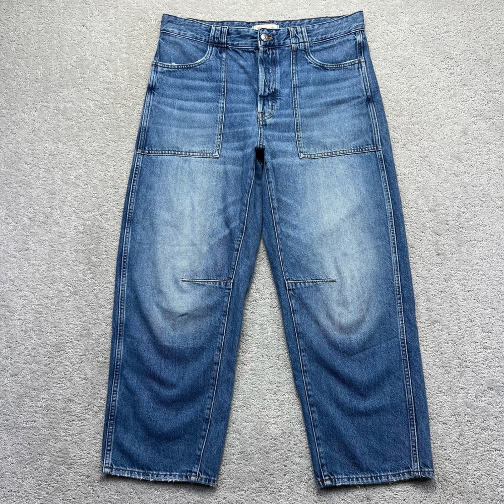 Madewell Jeans Womens Size 29 Blue Denim The Darted Barrel Leg Cotton Button Fly